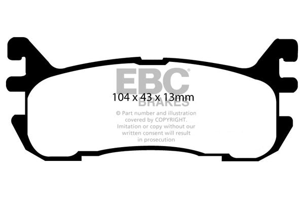 EBC Yellowstuff 4000 Series Street and Track Brake Pad Set (DP41003R)