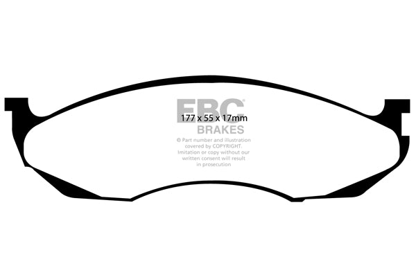 EBC Yellowstuff 4000 Series Street and Track Brake Pad Set (DP41022R)