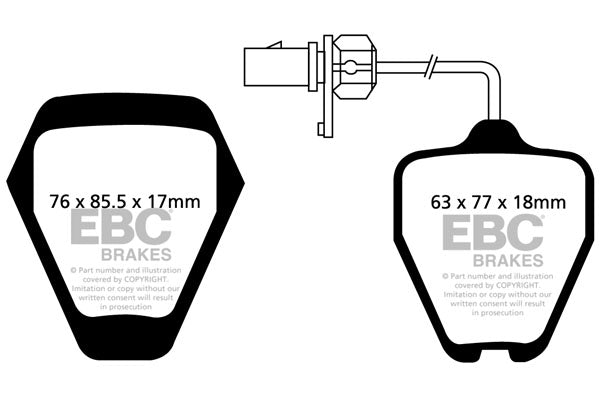 EBC Yellowstuff 4000 Series Street and Track Brake Pad Set (DP41094R)