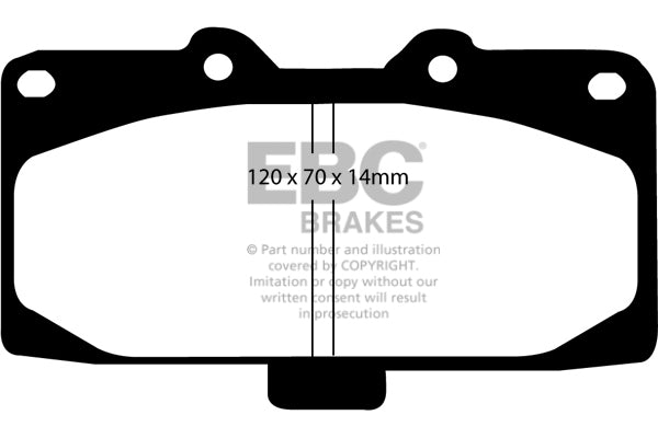 EBC Yellowstuff 4000 Series Street and Track Brake Pad Set (DP41200R)