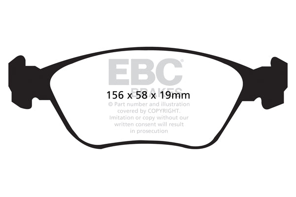 EBC Yellowstuff 4000 Series Street and Track Brake Pad Set (DP41362R)