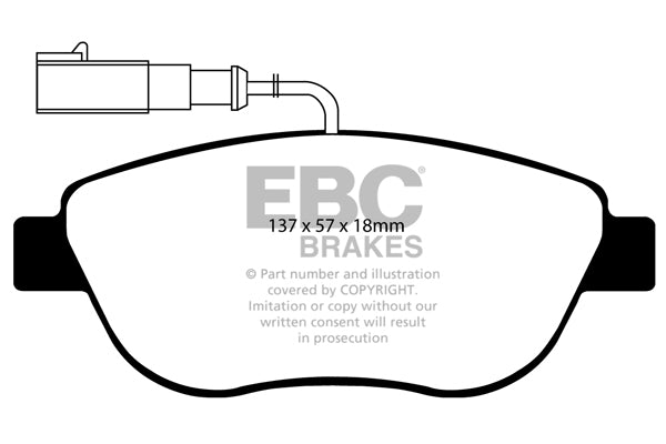 EBC Yellowstuff 4000 Series Street and Track Brake Pad Set (DP41383R)