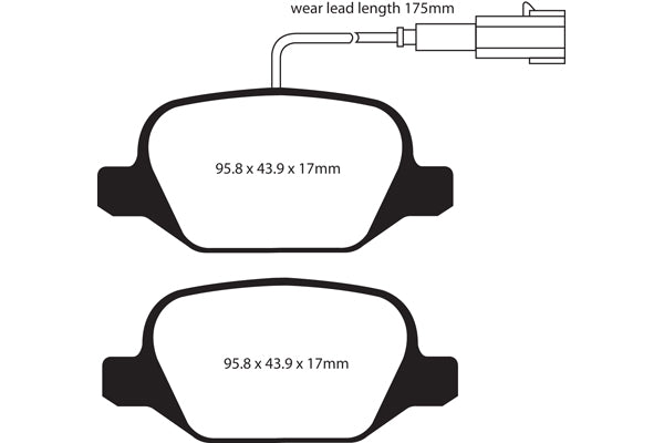 EBC Yellowstuff 4000 Series Street and Track Brake Pad Set (DP41430/2R)