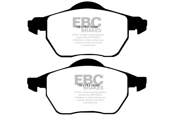 EBC Yellowstuff 4000 Series Street and Track Brake Pad Set (DP41439R)