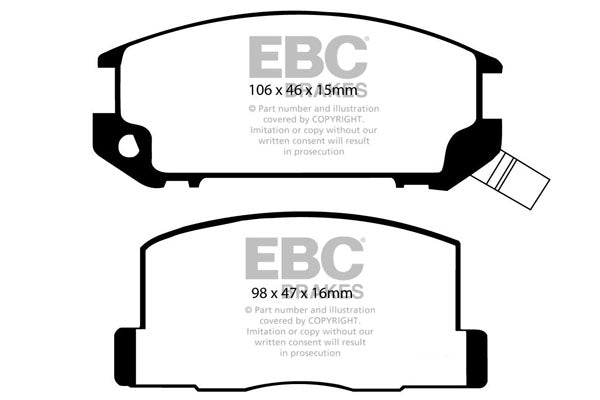 EBC Yellowstuff 4000 Series Street and Track Brake Pad Set (DP4602R)