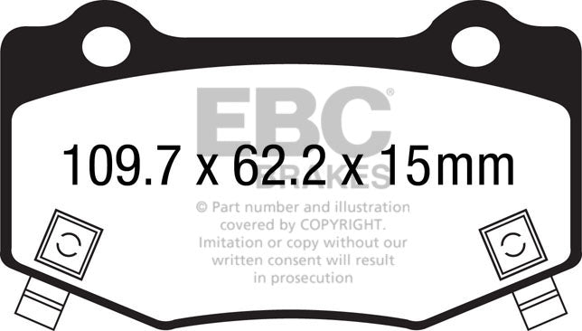 EBC Yellowstuff 4000 Series Street and Track Brake Pad Set (DP43023R)