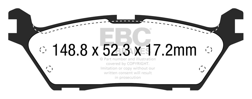 EBC Yellowstuff 4000 Series Street and Track Brake Pad Set (DP43037R)